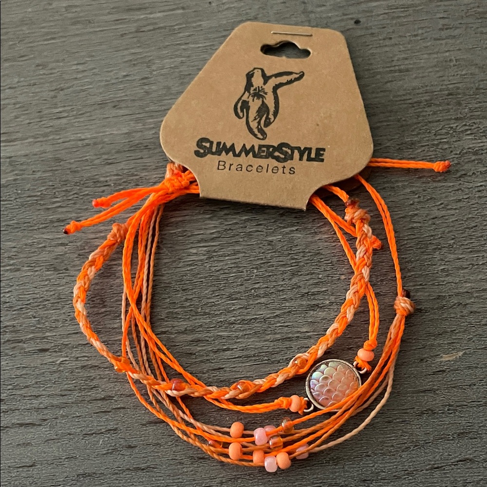 SummerStyle Bracelets Orange Mermaid Scales Bracelet Set